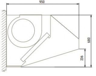 Campana Mural Serie 95 1000x950x680 mm.